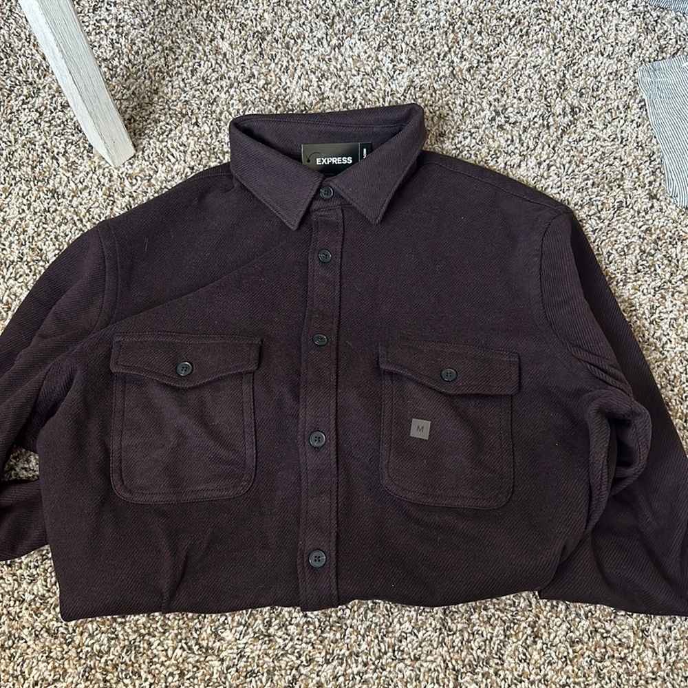 NEW WITH TAGS- men’s EXPRESS Long sleeve, burgundy purple, size medium